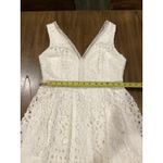 Boston Proper  mixed media white lace crochet eyelet v neck sleeveless midi dress Photo 5