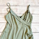Lulus Let's Celebrate Tonight Asymmetric Satin Cocktail Dress Sage Green NWOT Photo 4