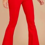 Skylar + Madison Red Elastic Waist Flare Jeans Photo 0