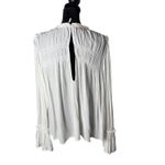 Free People Kelsey Crinkle Top Size S White Flare Sleeve Feminine Cottage BOHO Photo 1