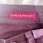 Lucky Brand Charlie Super Skinny Maroon Leather Pants Photo 2