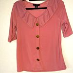 LIZ MCCOY WOMEN'S 3/4 Sleeve Blouse With Gold Buttons Sz S Pink Photo 0