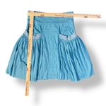 Free People ‎ Cottagecore Pocket Mini Skirt Womens Size XS Blue Boho Photo 2