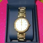 CHAPS NWT  Gold Tone w Crystals Watch Photo 1