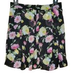 B Darlin B. DARLIN Pleated Black & Pink & Yellow Floral Lined Twee Mini Skirt - 3/4 Photo 1