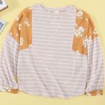LANTERN SLEEVE YELLOW STRIPED FLORAL TOP Size undefined Photo 2