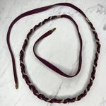 Purple Faux Suede Gold Tone Chain Woven Tie Belt One Size OS Photo 0