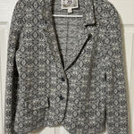 Chelsea and Violet EUC Chelsea & Violet New Womens Grey Print Sweater Jacket Medium Geometric-M Photo 0