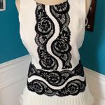 BCBGMAXAZRIA Women’s BCBG Maxazaria white sleeveless dress with black lace Size 6 Photo 1