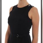 Michael Kors  Sleeveless Black Midi Dress Belted Shoulder Zipper size XL Photo 0