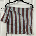Free People  Stripe Brown & Blue Linen Blend Sarong(One Size) Photo 1