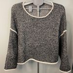 POL  Women's Small Gray/White Marled Knit Long Sleeve Cropped Sweater‎ SMALL Photo 0