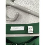 Susan Graver  Women’s Top Size XL Kelly Green Liquid Knit Ruffle Neck Office Work Photo 4