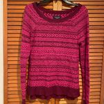 American Eagle Outfitters Women’s Wool Pink and Maroon Fuzzy Warm Sweater Sz M Photo 1