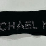 Michael Kors Black Knit Scarf Rhinestone Logo Winter Wrap Photo 0