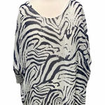 Simply Noelle Simply‎ Noelle Wild At Heart Zebra Blouse Blue XXL Photo 0