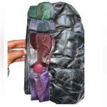 80's Black Samir🦎 Leather Reptile Patchwork Clutch Handbag🌵 Photo 2