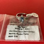 Bomb Party RBP3967 “Stunning In Style” LC Aqua Blue on Rhodium Size 10 Ring NWT Photo 4