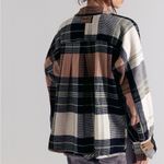 Free People NWT  We The Free Cozy In Plaid Button Down Shirt in Black And White Photo 2