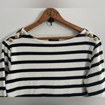 J.Crew Mariner Cloth Dress Gold Buttons Bretton Stripe Black White Preppy XS Photo 4