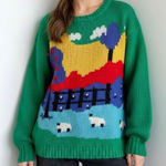 Lisa Says Gah  Campagne Knit Sweater, Cottage Scene, XS/S Photo 0