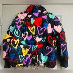 Wild Fable  Womens Puffer Jacket Black With Colored Hearts Size M Photo 5