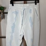 Nili Lotan Womens Tie Dye Joggers Elastic Waist Drawstring Pockets Large White Photo 2