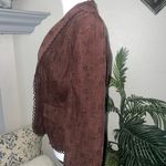 Y2k gems Vintage La Belle Dark Velvety Brown Corduroy Eyelet Blazer Jacket Size L Photo 2