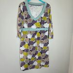 Boden Purple, Yellow, and White Floral Long Sleeve Dress Purple Size 10 Photo 1