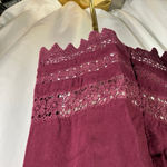 Ariat  Burgundy Long Sleeve Top with‎ Lace Trim Womens Size M Photo 7