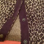 Michael Kors Michael Leopard Print Snap Front Sweater Color: Black/Brown Size: M Photo 7