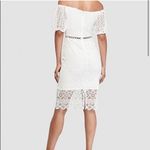 EXPRESS White Off The Shoulder Crochet Lace Midi Pencil Dress XS NEW Photo 1