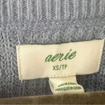 Aerie  light blue Crewneck ribbed knit oversized relaxed fit cotton sweater xs Photo 3