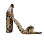 Lulus Lulu’s Snakeskin Ankle Strap Block Heels Python Print Open Toe Slingback Size 7 Photo 2
