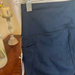 Flare Navy Blue Leggings Crop Comfy Soft Womens Small Pockets Photo 9