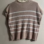 Striped Knit Sleeveless Top Tan Size XL Photo 4