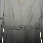 Kobi Halperin Vanessa Black Bell Sleeve Embroidered Lace V Neck Dress Size 8 Photo 4