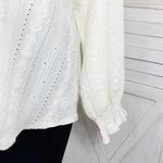 Frye  Eyelet Ruffle Cuff Boho‎ Peasant Tunic Blouse Ivory Cream XXL Photo 6