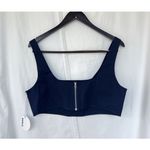 Staud Cropped Wells Square Neck Corset Tank Poplin Women’s Size 14 Minimalist Blue Photo 2