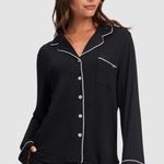 Cozy Earth Women's Bamboo Stretch Knit Long Sleeve Pajama Top in Black Photo 0