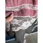 J Gee Grey Pink & Beige Crochet Lacy Trim Boho Dress ~Sz Medium Gray Photo 6
