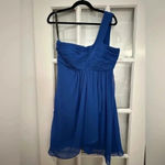 Bill Levkoff  | Royal Blue One Shoulder Cocktail Formal Prom Dress Size 12 Photo 6