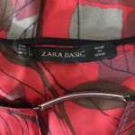 ZARA floral printed deep v neck detail on front silk blouse Photo 2