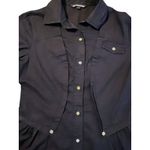 Rupsaps Retro 50s Roll Tab Sleeve Shirt Waist Dress Size L Utilitarian Military Black Size L Photo 2