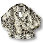 Endless Rose Anthropologie  S Oversized Snake Print Satin Wrap Blouse Whimsigoth Photo 4
