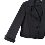 Talbots  The Grace Fit Double Breasted Ribbed Blazer Jacket Cotton Silk Black, 14 Photo 5