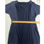 J.Crew  Hideaway Navy Mini Dress Silk & Cotton Panels V Neck Short Sleeve Est. M Photo 7