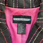 Requirements Vintage Blazer Black Tweed Pink, Red White Threads Single Breast 12 Photo 3