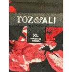 Roz & Ali  Women's XL Black Floral Cold Shoulder Long Sleeve Blouse Top X-Large Photo 2