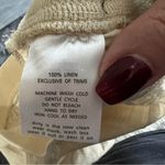 Toad&Co Lina Linen Cream Yellow Flowy Straight Leg Cinch Ankles Pull On Pants Size M Photo 9